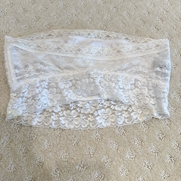 SOLD!! Free People Intimately White Floral Lace Bandeau Bralette Size Small - Picture 3 of 5